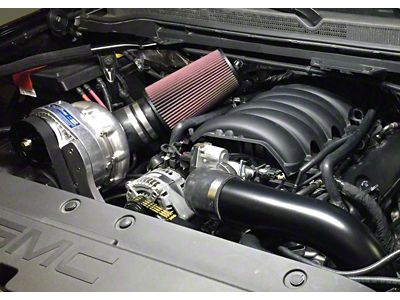 Procharger Stage II Intercooled Supercharger Complete Kit with P-1SC-1; Satin Finish; Dedicated Drive (14-18 6.2L Sierra 1500)