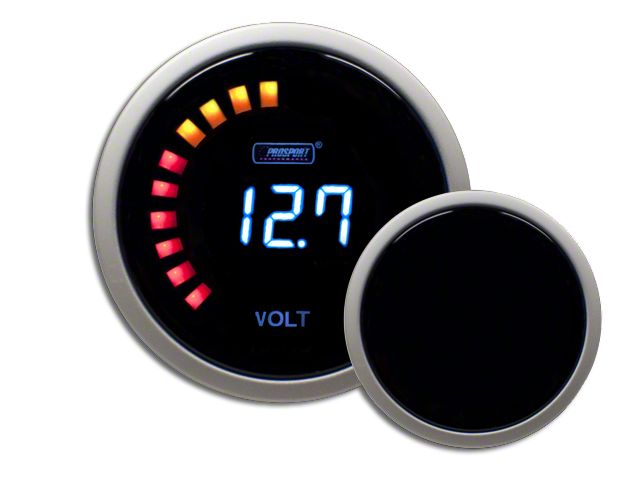 Prosport 52mm Digital Volt Gauge; Electrical; Blue (Universal; Some Adaptation May Be Required)