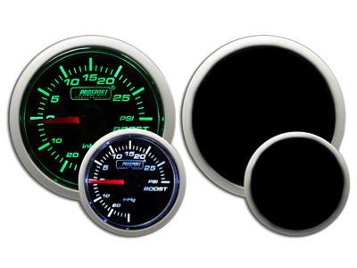 Prosport 52mm Performance Series Boost Gauge; Electrical; 30 PSI; Green/White (Universal; Some Adaptation May Be Required)