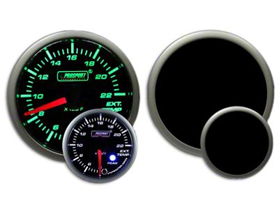 Prosport 52mm Premium Series Exhaust Gas Temperature Premium Boost Gauge; Green/White (Universal; Some Adaptation May Be Required)