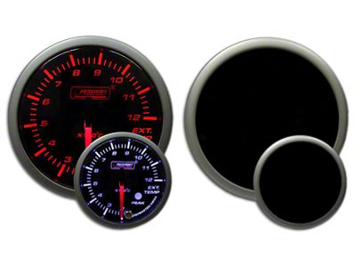 Prosport 52mm Metric Premium Series Exhaust Gas Temperature Gauge; Amber/White (Universal; Some Adaptation May Be Required)
