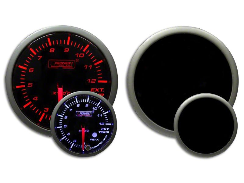 Prosport 52mm Metric Premium Series Exhaust Gas Temperature Gauge; Amber/White (Universal; Some Adaptation May Be Required)