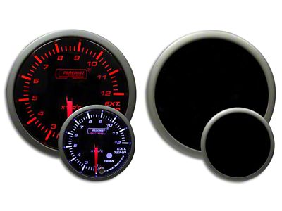 Prosport 52mm Metric Premium Series Exhaust Gas Temperature Gauge; Amber/White (Universal; Some Adaptation May Be Required)