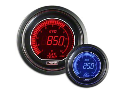 Prosport 52mm EVO Metric Series Exhaust Gas Temperature Gauge; Electrical; Blue/Red (Universal; Some Adaptation May Be Required)