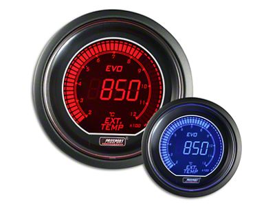 Prosport 52mm EVO Metric Series Exhaust Gas Temperature Gauge; Electrical; Blue/Red (Universal; Some Adaptation May Be Required)