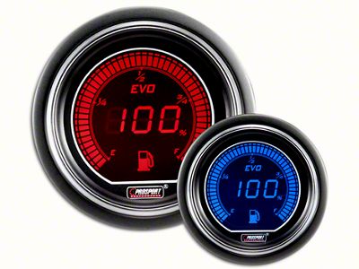 Prosport 52mm EVO Series Fuel Level Gauge; Electrical; Blue/Red (Universal; Some Adaptation May Be Required)