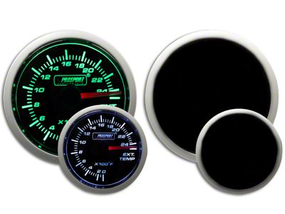 Prosport 52mm Performance Series Exhaust Gas Temperature Gauge; Green/White (Universal; Some Adaptation May Be Required)