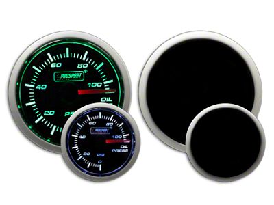 Prosport 52mm Performance Series Oil Pressure Gauge; Electrical; Green/White (Universal; Some Adaptation May Be Required)