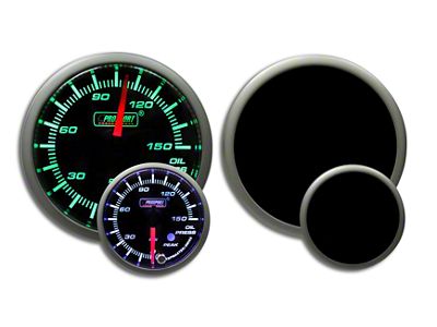 Prosport 52mm Premium Series Oil Pressure Gauge; Electrical; 0-150 PSI; Green/White (Universal; Some Adaptation May Be Required)