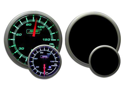 Prosport 52mm Premium Series Oil Pressure Gauge; Electrical; 0-150 PSI; Green/White (Universal; Some Adaptation May Be Required)