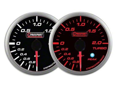Prosport 52mm Metric Premium Series Boost Gauge; Electrical; Amber/White (Universal; Some Adaptation May Be Required)