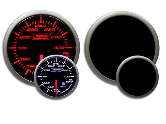 Prosport 52mm Performance Series Oil Temperature Gauge; Amber/White (Universal; Some Adaptation May Be Required)