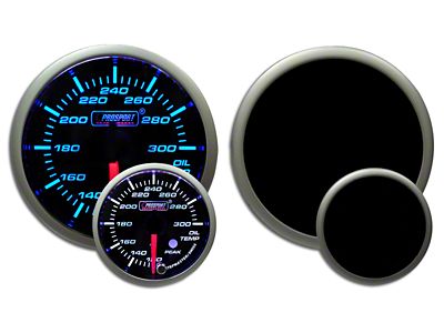 Prosport 52mm Premium Series Oil Temperature Gauge; Electrical; Blue/White (Universal; Some Adaptation May Be Required)