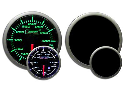 Prosport 52mm Premium Series Oil Temperature Gauge; Electrical; Green/White (Universal; Some Adaptation May Be Required)