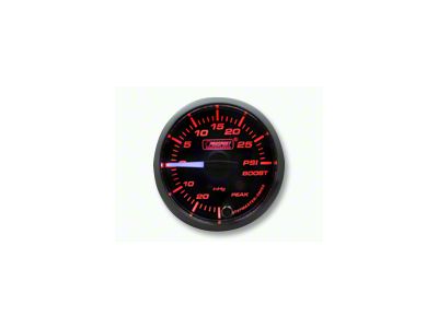 Prosport 52mm Premium Series White Pointer Boost Gauge; Electrical; Amber/White (Universal; Some Adaptation May Be Required)