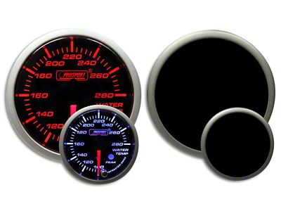 Prosport 52mm Premium Series White Pointer Water Temperature Gauge; Electrical; Amber/White (Universal; Some Adaptation May Be Required)