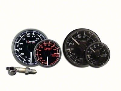 Prosport 52mm Premium Series White Pointer Wideband Air/Fuel Ratio Gauge; Amber/White (Universal; Some Adaptation May Be Required)