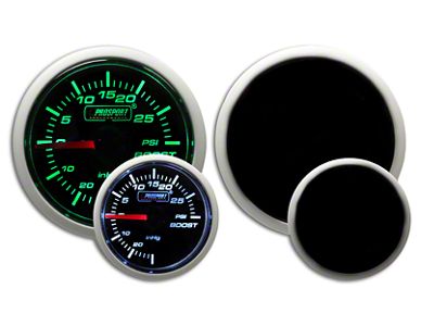 Prosport 52mm Performance Series Boost Gauge; Mechanical; 30 PSI; Green/White (Universal; Some Adaptation May Be Required)