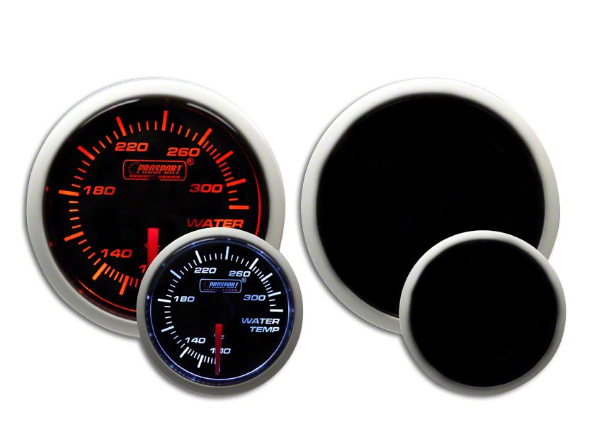 Prosport 52mm Performance Series Water Temperature Gauge; Electrical; Amber/White (Universal; Some Adaptation May Be Required)