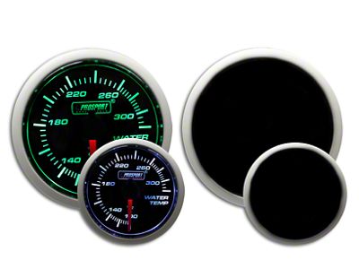 Prosport 52mm Performance Series Water Temperature Gauge; Electrical; Green/White (Universal; Some Adaptation May Be Required)