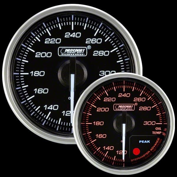 Prosport 52mm Supreme Series Oil Temperature Gauge; Electrical; Amber/White (Universal; Some Adaptation May Be Required)