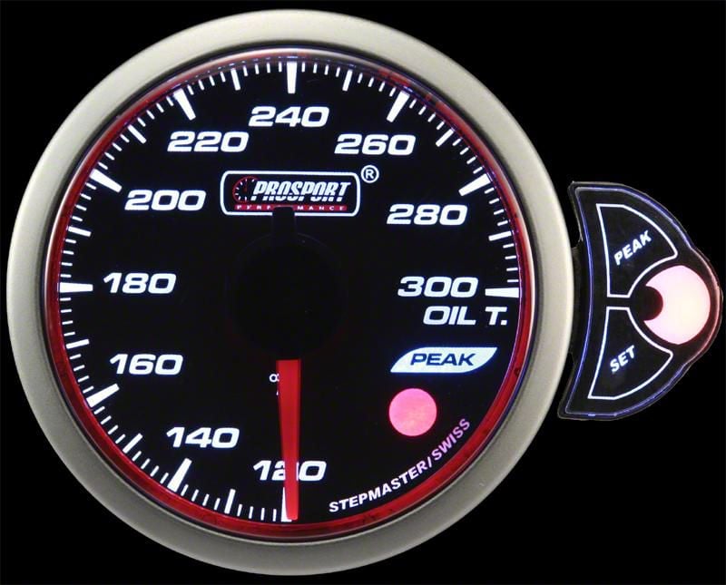 Prosport 52mm Halo Series Oil Temperature Gauge; Eletrical; Blue/White/Amber (Universal; Some Adaptation May Be Required)