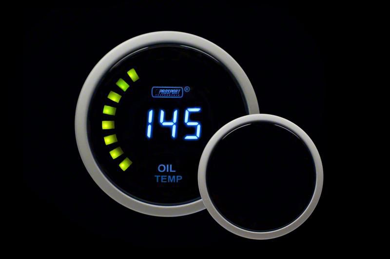 Prosport 52mm Digital Series Oil Temperature Gauge; Blue LCD Display (Universal; Some Adaptation May Be Required)