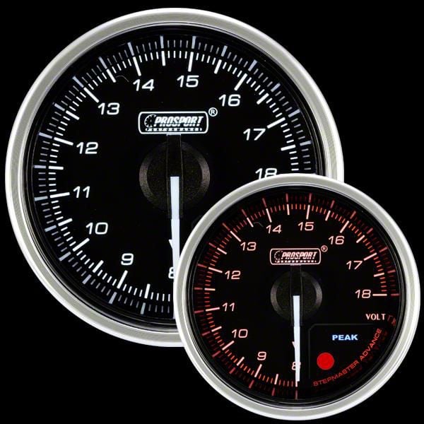 Prosport 52mm Supreme Series Volt Gauge; Electrical; Amber/White (Universal; Some Adaptation May Be Required)