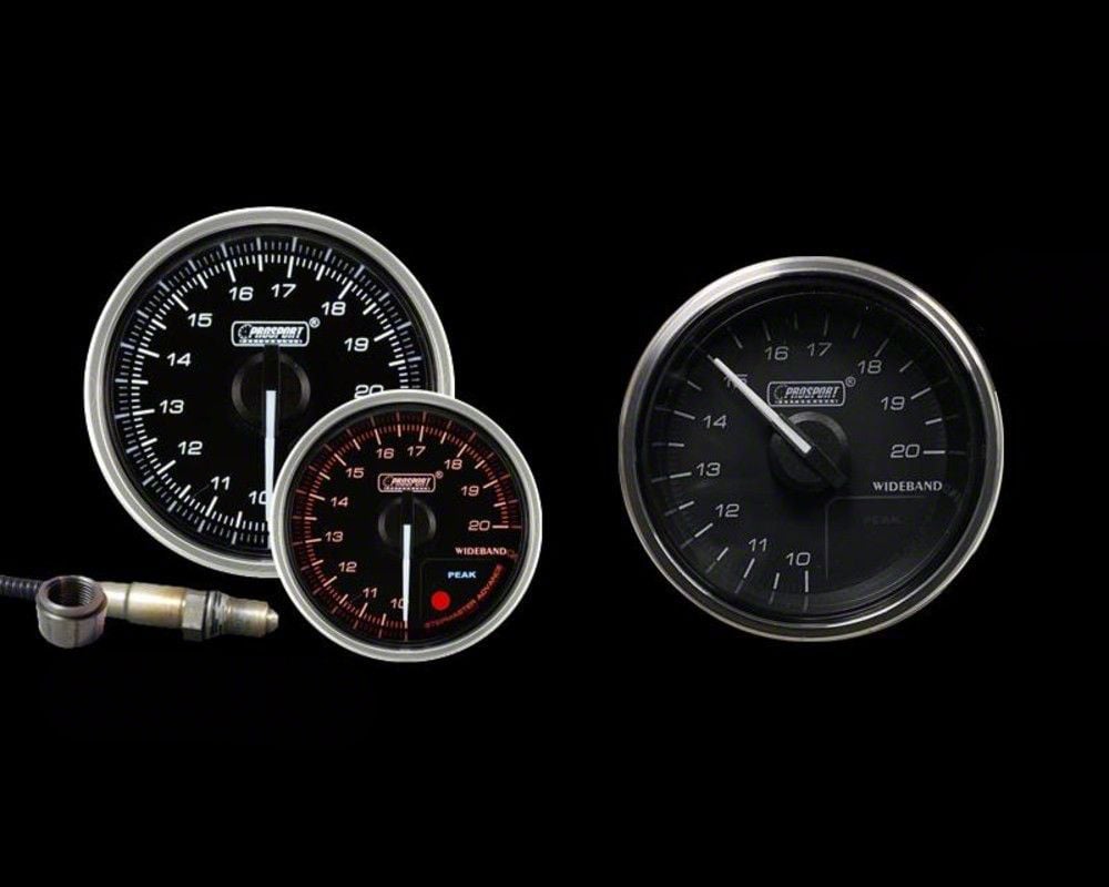 Prosport 52mm Supreme Series Wideband Air Fuel Ratio Gauge with Bosch Sensor; Electrical; Amber/White (Universal; Some Adaptation May Be Required)