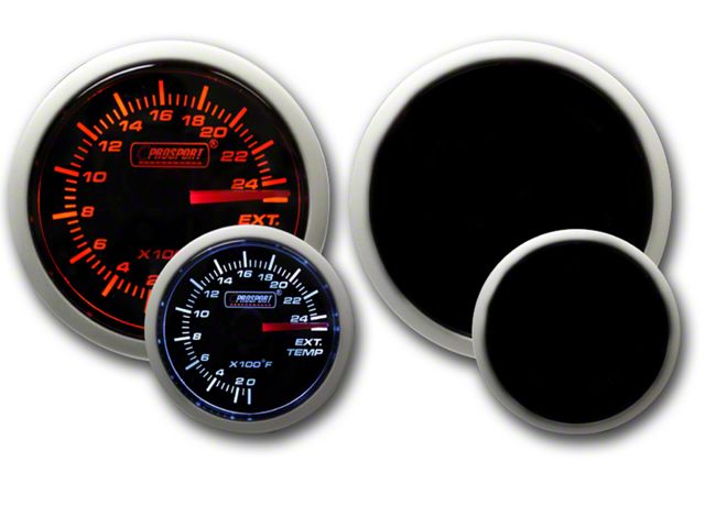 Prosport 52mm Performance Series Exhaust Gas Temperature Gauge; Electrical; Amber/White (Universal; Some Adaptation May Be Required)