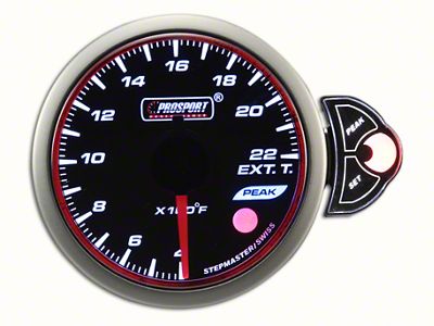 Prosport 52mm Halo Premium Series Exhaust Gas Temperature Gauge; Electrical; Blue/White/Amber (Universal; Some Adaptation May Be Required)