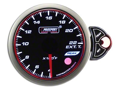 Prosport 52mm Halo Premium Series Exhaust Gas Temperature Gauge; Electrical; Blue/White/Amber (Universal; Some Adaptation May Be Required)