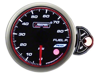 Prosport 52mm Halo Premium Series Fuel Pressure; Electrical; Blue/White/Amber (Universal; Some Adaptation May Be Required)