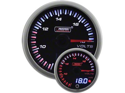 Prosport 52mm JDM Series Dual Display Volt Gauge; Electrial (Universal; Some Adaptation May Be Required)