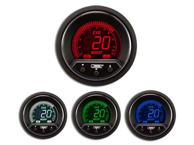 Prosport 52mm Premium EVO Series Evo Boost Gauge; Electrical; 35 PSI; Blue/Red/Green/White (Universal; Some Adaptation May Be Required)
