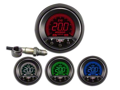 Prosport 52mm Premium EVO Series Evo Digital Wideband Air/Fuel Ratio Gauge; Blue/Red/Green/White (Universal; Some Adaptation May Be Required)