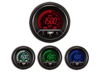 Prosport 52mm Premium EVO Series Evo Exhaust Gas Temperature Gauge; Blue/Red/Green/White (Universal; Some Adaptation May Be Required)
