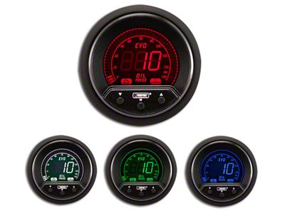 Prosport 52mm Premium EVO Series Oil Pressure Gauge; Electrical; Blue/Red/Green/White (Universal; Some Adaptation May Be Required)