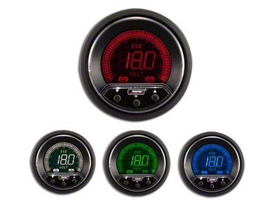 Prosport 52mm Premium EVO Series Volt Gauge; Blue/Red/Green/White (Universal; Some Adaptation May Be Required)