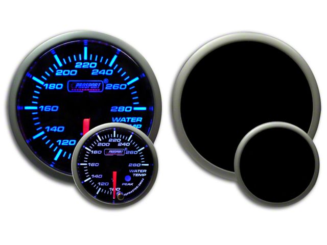 Prosport 52mm Premium Series Water Temperature Gauge; Electrical; Blue/White (Universal; Some Adaptation May Be Required)
