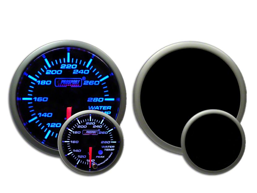 Prosport 52mm Premium Series Water Temperature Gauge; Electrical; Blue/White (Universal; Some Adaptation May Be Required)