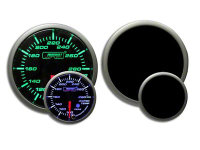 Prosport 52mm Premium Series Water Temperature Gauge; Electrical; Green/White (Universal; Some Adaptation May Be Required)