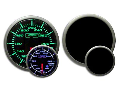 Prosport 52mm Premium Series Water Temperature Gauge; Electrical; Green/White (Universal; Some Adaptation May Be Required)
