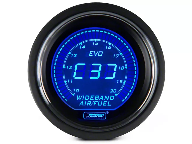 Prosport 52mm EVO Series Wideband Air Fuel Ratio Gauge with Bosch Sensor; Electrical; Blue/Red (Universal; Some Adaptation May Be Required)