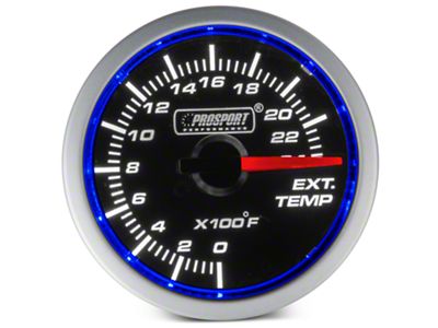 Prosport 52mm Performance Series Exhaust Gas Temperature Gauge; Electrical; Blue/White (Universal; Some Adaptation May Be Required)