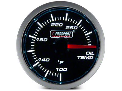 Prosport 52mm Performance Series Oil Temperature Gauge; Electrical; Blue/White (Universal; Some Adaptation May Be Required)