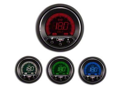 Prosport 52mm Premium EVO Series Volt Gauge; Blue/Red/Green/White (Universal; Some Adaptation May Be Required)