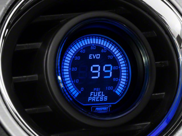 Prosport 52mm EVO Series Fuel Pressure Gauge; Electrical; Blue/Red (Universal; Some Adaptation May Be Required)