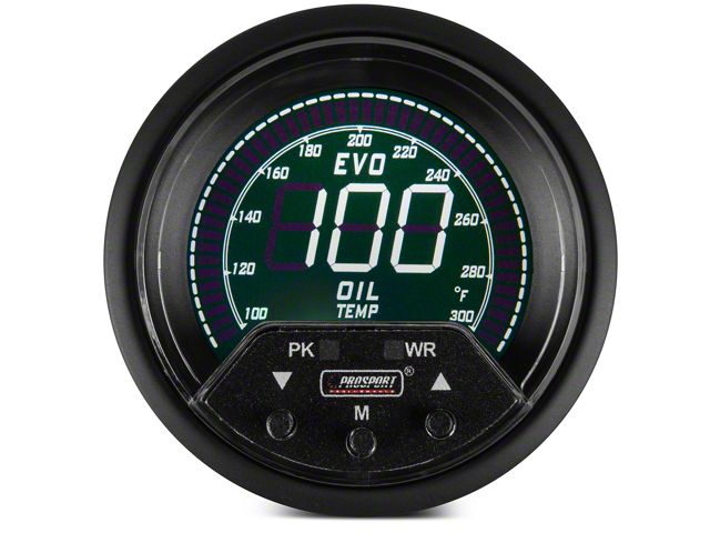 Prosport 60mm Premium EVO Series Oil Temperature Gauge; Electrical; Blue/Red/Green/White (Universal; Some Adaptation May Be Required)