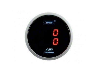 Prosport 52mm Digital Series Dual Air Pressure Gauge; 0 to 200 PSI; Red LCD Display (Universal; Some Adaptation May Be Required)